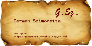 German Szimonetta névjegykártya